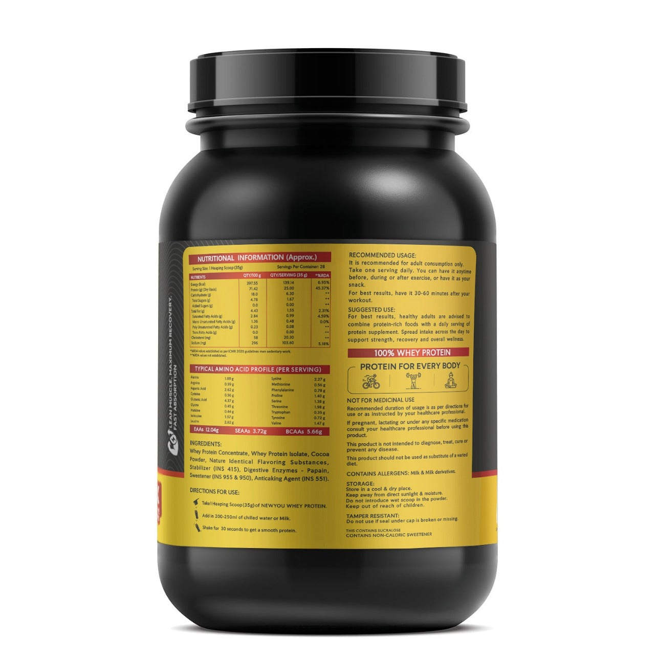 100% Whey Protein (Isolate + Concentrate) (Super Chocolate)- NewYou™